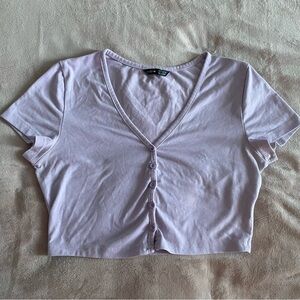 Purple Button Up Crop top